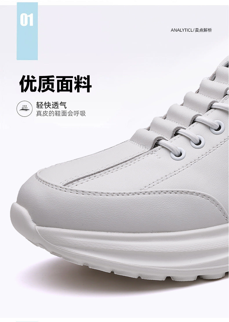 Men's Sports Shoes 2026 New Trendy Genuine Leather Lightweight Soft-Soled Soft-Surface Casual Shoes for Male Students Running Outdoor Men's Shoes