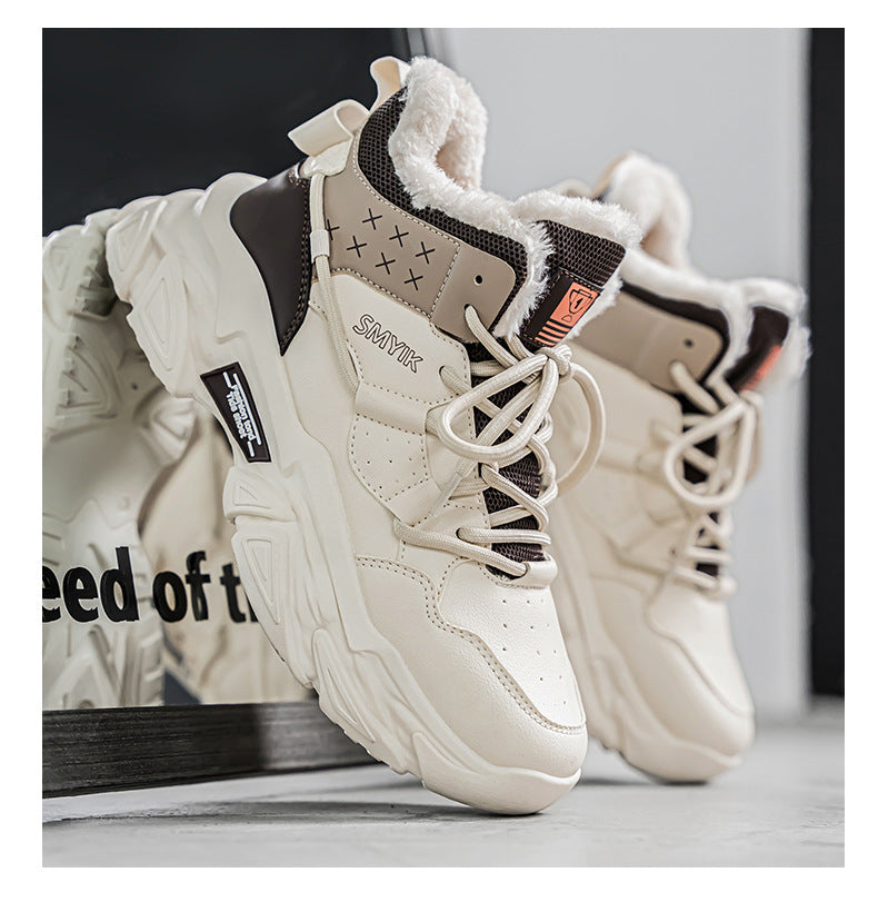 Men's Shoes New Fashion Brand fleece-lined Warm Running sneaker Increased High-end Sense Teenagers All-match Putian Torre Shoes