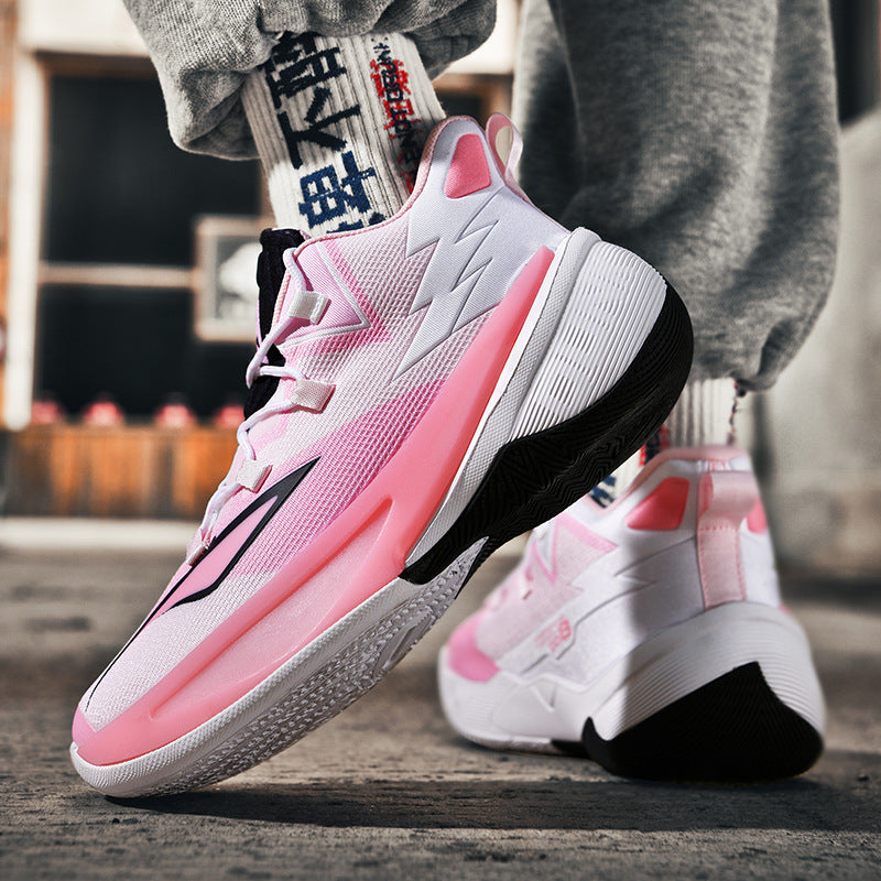 Basketball Shoes Men's and Women's Non-slip Wear-resistant Practical Training Shoes Mesh Breathable Running Sneakers for Teenagers and Students