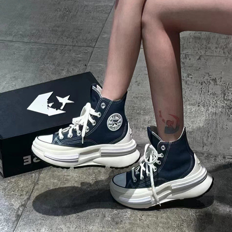 New Run Star Legacy Thick-Soled White Shoes for Men and Women, Height-Increasing Canvas Shoes, Fashionable Women's Shoes, Dropshipping
