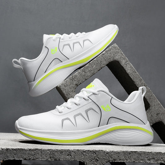Large Size 45 New Breathable Lightweight Men's Running Shoes, High-End Trendy White Sneakers, Fashionable Sports Running Shoes