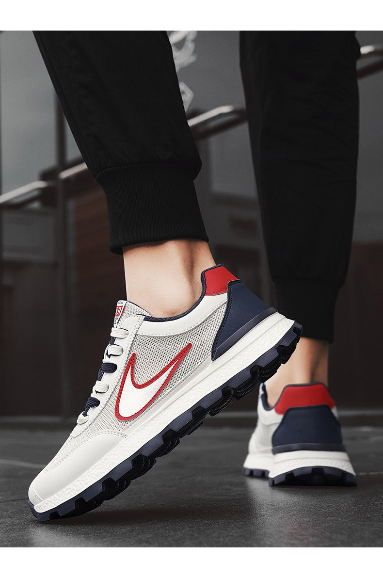 Men's Shoes, New Autumn Style, Breathable, Lightweight, Soft-Soled Running Shoes, Youth Fashion Casual Shoes, Single Mesh Color-Blocking Sports Trendy Shoes