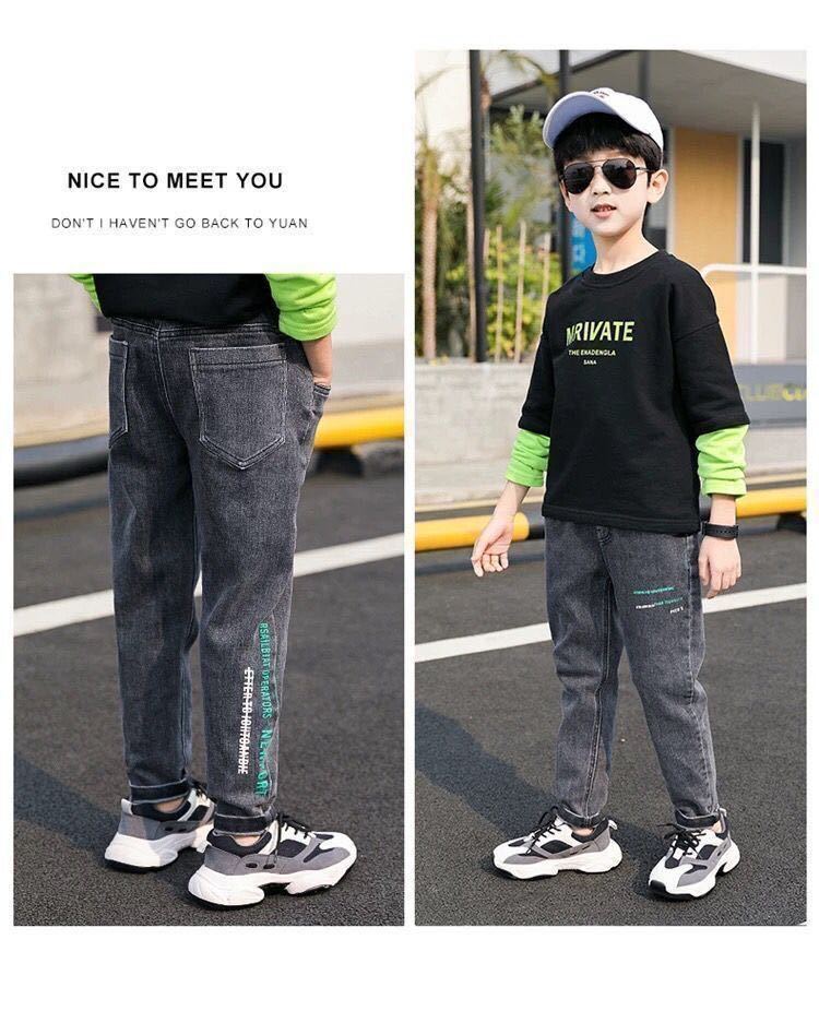 New Casual Kids Boys Clothes Jeans Pants Children Wears Denim Clothing Infant Baby Trousers Bottoms 4 5 6 7 8 9 10 11 12Years