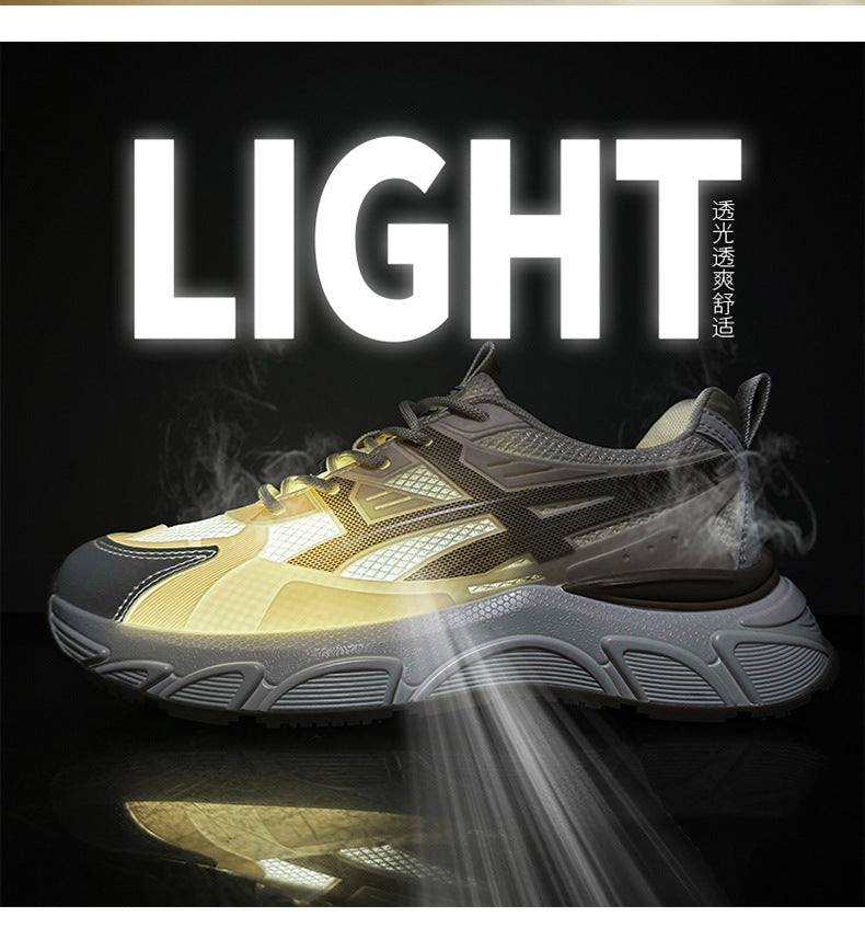 Men's New Spring Casual Comfortable Outdoor Versatile Soft-Soled Running Height-Increasing Sports Shoes for Students and Dads Trendy Shoes