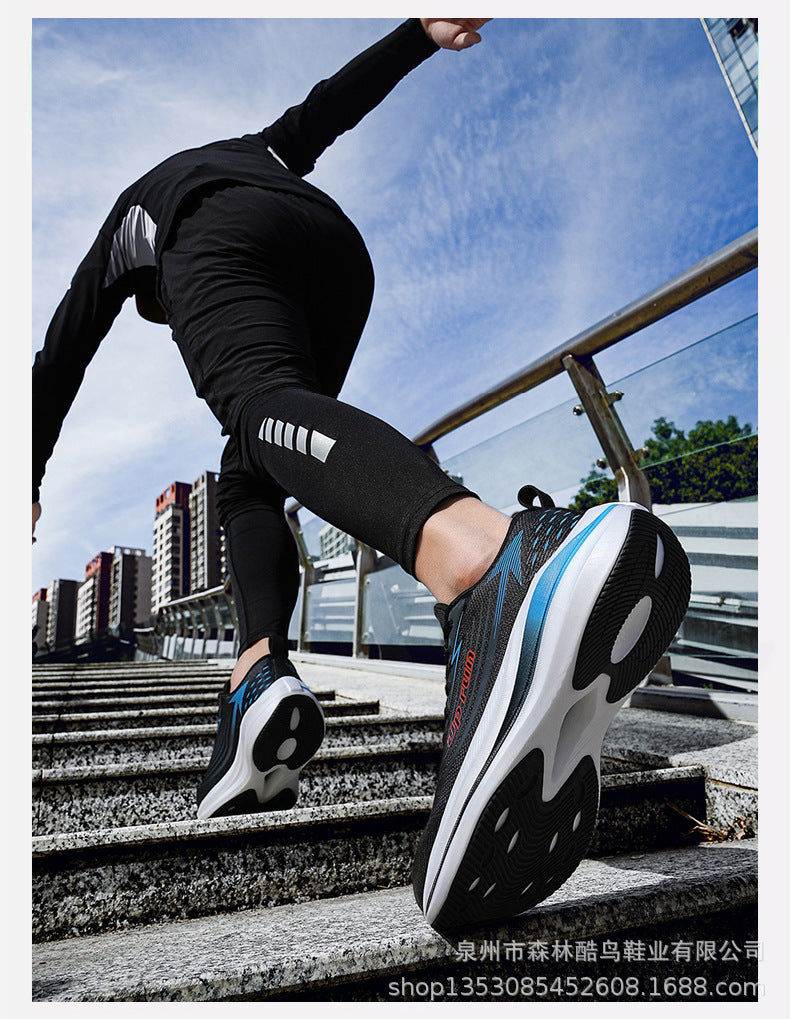 Up run2024 autumn new fashion lightweight running shoes teenagers students running shoes soft bottom leather sneaker