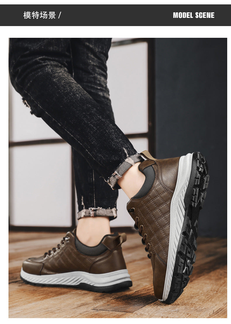 Casual Sports Leather Shoes Men's 2025 New Soft Sole Non-Slip Wear-Resistant Lightweight Fashionable Breathable Forrest Gump Shoes sneaker