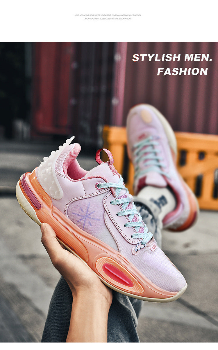 Basketball Shoes Men's New Breathable Non-slip Shock Absorption Wear-resistant Rebound Practical Training Shoes Sports Shoes for Young Students
