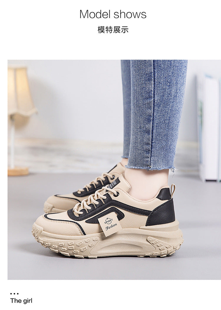 Popular Dad Sneakers for Women, Spring and Autumn Versatile Thick-Soled 2026 New Model, Trendy Casual Sports Shoes for Women, Student Running Shoes