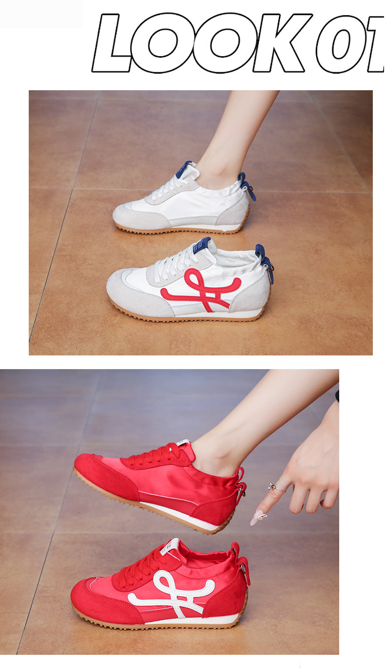 Women's 2025 New Summer Breathable Sports Shoes with 6cm Hidden Height Increase, German-Style Retro Running Shoes