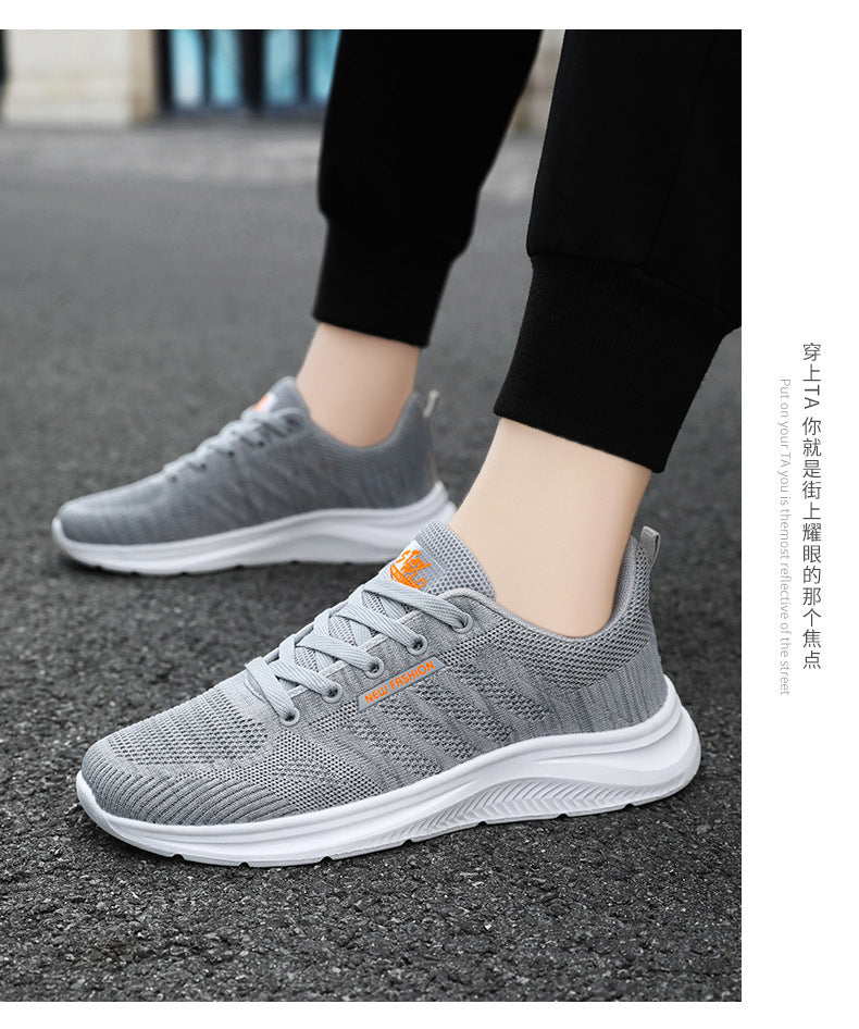 Men's Shoes 2026 Summer Running Shoes Cross-Border Wholesale Single Shoes Korean Style Soft Sole Breathable Sports Shoes