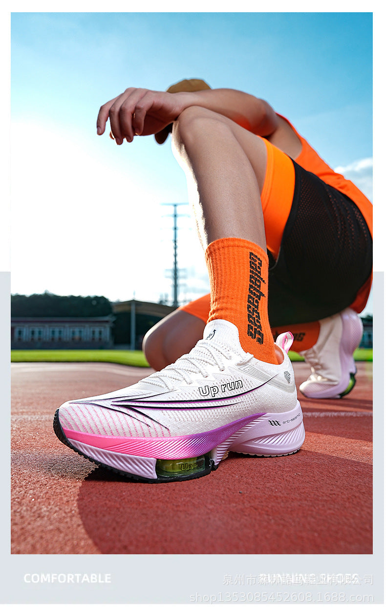Up Run2026 New Air-Cushioned Sports Shoes for Spring, Men's and Women's Professional Physical Examination Marathon Racing Carbon Plate Running Shoes