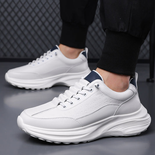 Sports Shoes for Men 2026 New Trendy Genuine Leather Lightweight Soft-Soled Casual Shoes for Students Running Outdoor High-End Men's Shoes