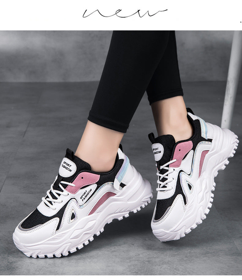 Spring and Summer New Sports Dad Shoes, Women's Casual Shoes, Low-Top Sports Shoes, Flat-Soled Platform Shoes, Lightweight Shoes