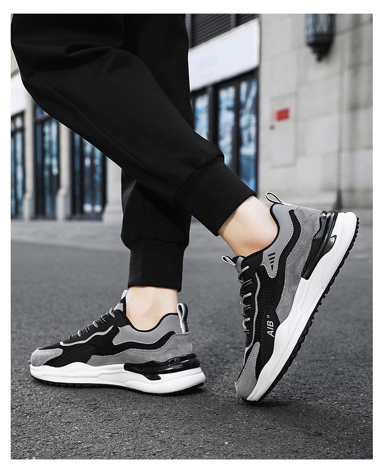 2025 Summer New All-match Men's Shoes Mesh Breathable Lightweight Soft Sole Running Shoes Men's Casual Sports Trendy Shoes