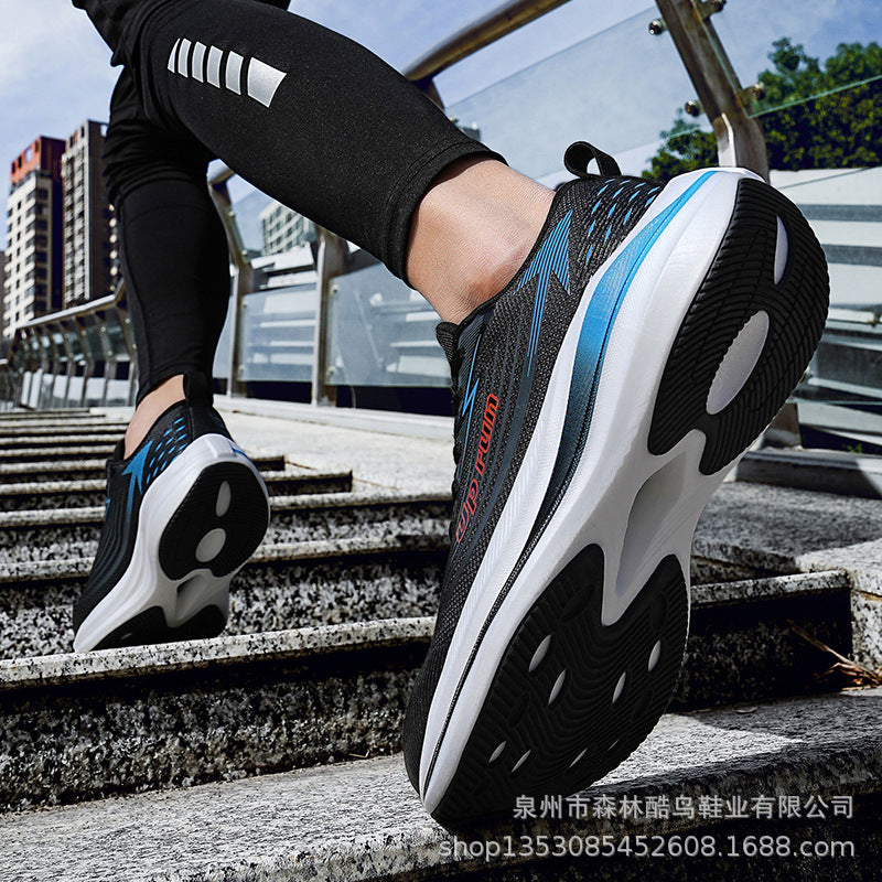Up run2024 autumn new fashion lightweight running shoes teenagers students running shoes soft bottom leather sneaker