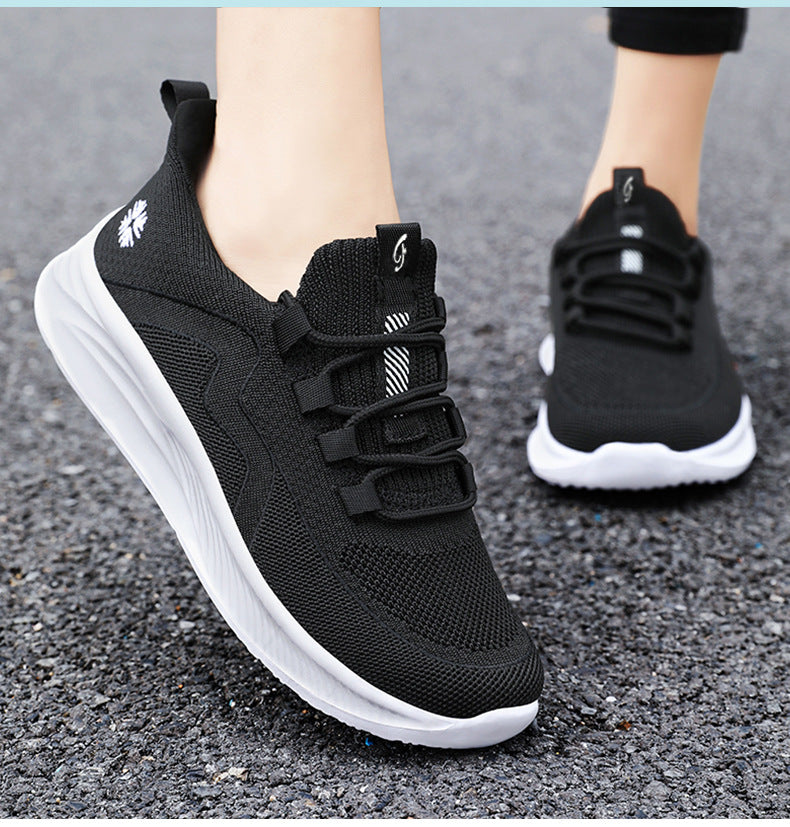 Summer New Style Walking Shoes, Shallow-Mouthed Women's Shoes, Casual Running Shoes, Comfortable Mom Shoes, Breathable Middle-Aged and Elderly Sports Shoes