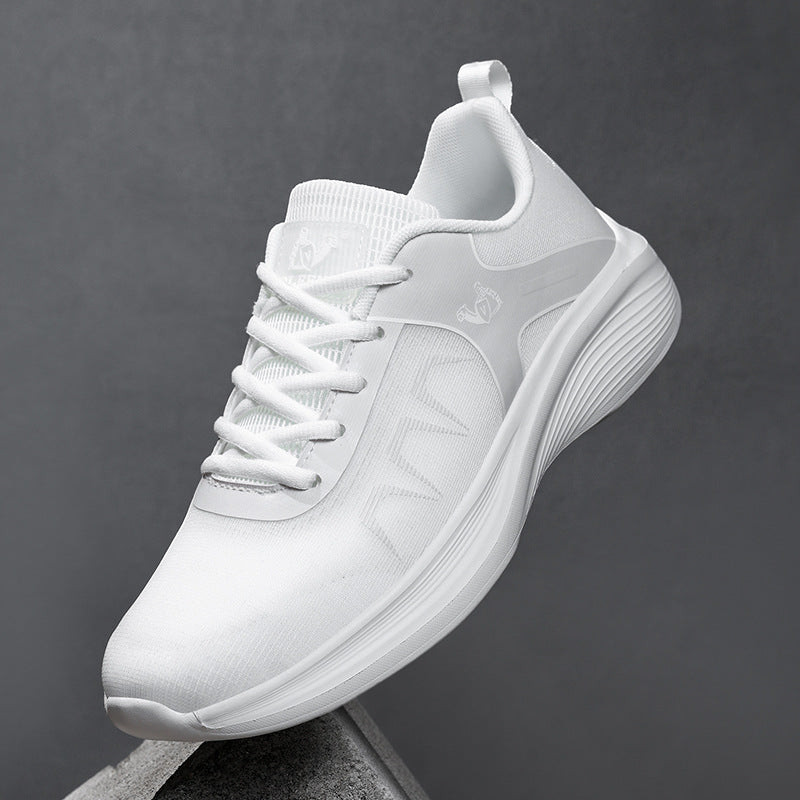 Large Size 45 New Breathable Lightweight Men's Running Shoes, High-End Trendy White Sneakers, Fashionable Sports Running Shoes