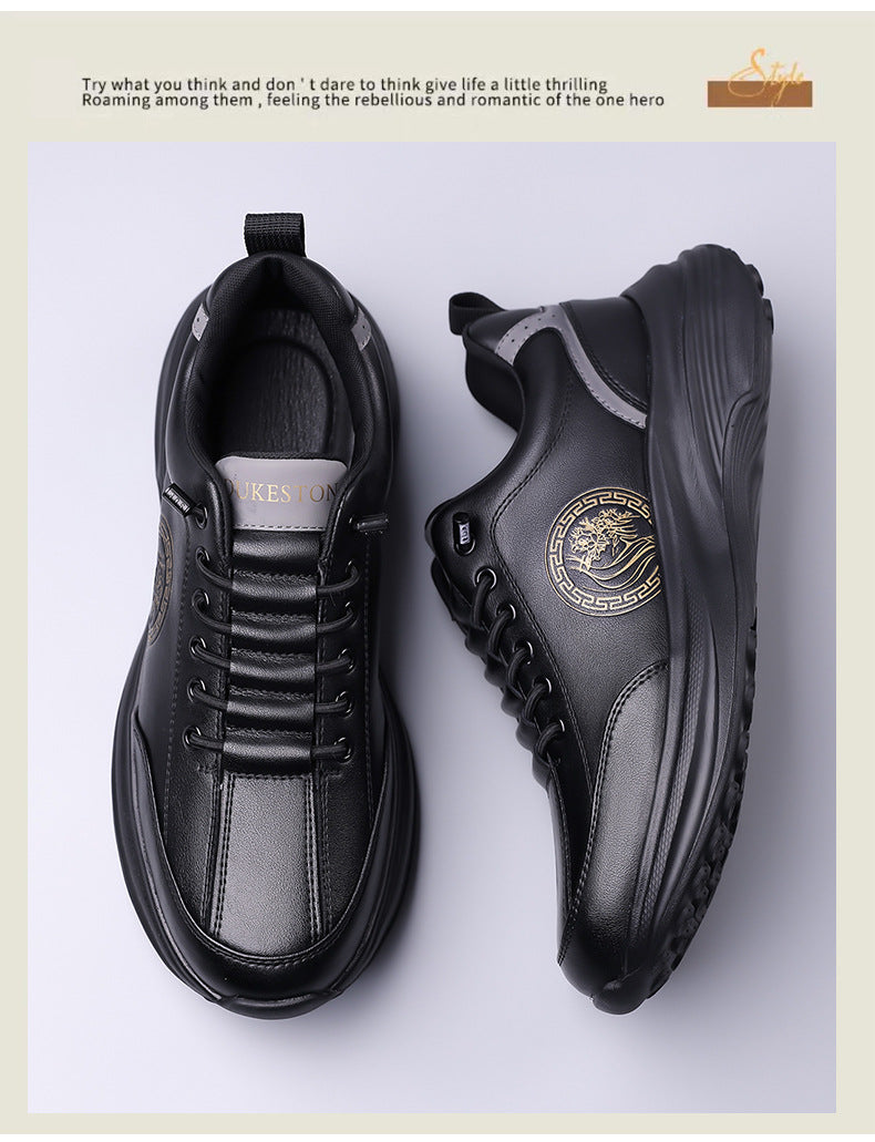 Men's Sports Shoes 2026 New Trendy Genuine Leather Lightweight Soft-Soled Soft-Surface Casual Shoes for Male Students Running Outdoor Men's Shoes