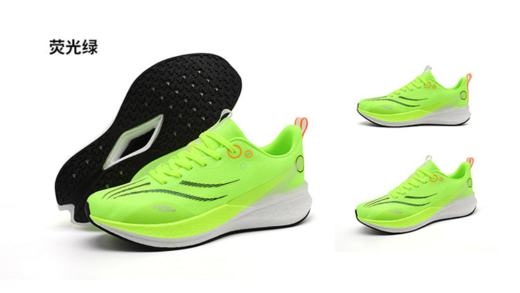 Running Shoes, Sports Shoes, Racing Shock-Absorbing Ultra-Light Running Shoes for Male Teenagers and Students, Carbon Plate Racing Breathable Fly-Woven Mesh