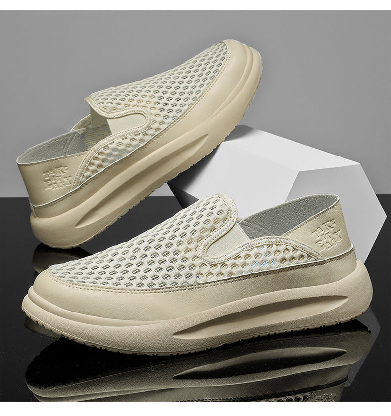 Quality Selection Men's Summer Sports Shoes 2025 Mesh Breathable Running Shoes One-Leg Outdoor Shock-Absorbing Running Shoes National Trend
