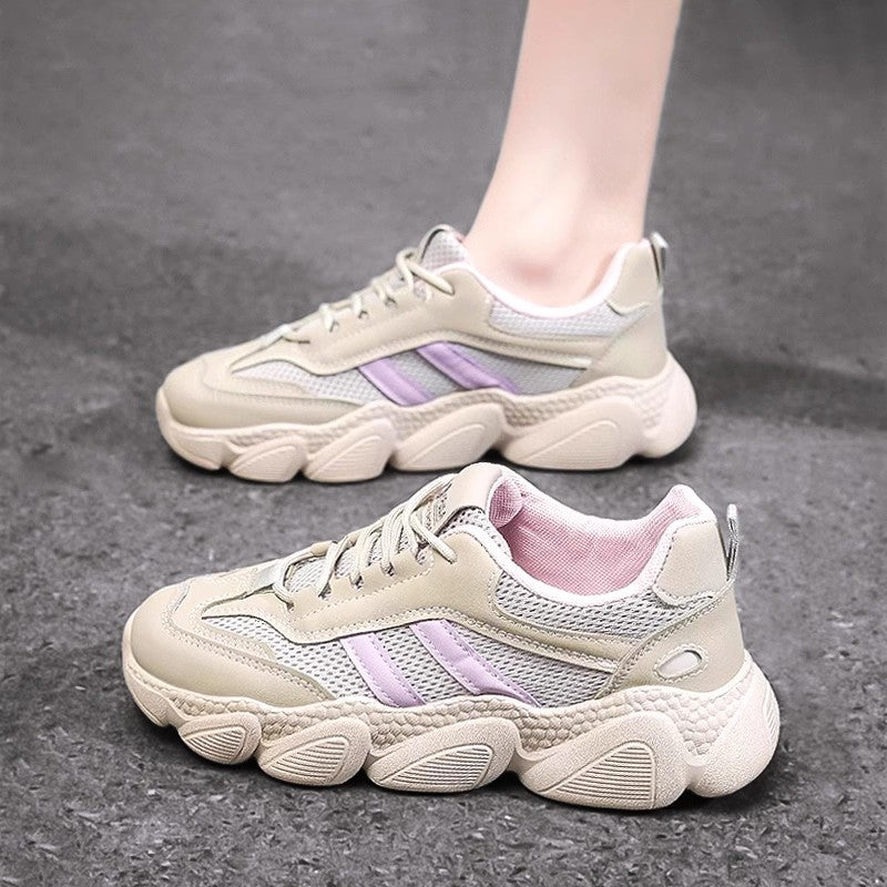 Women's Shoes 2024 New Summer Mesh Breathable Lightweight sneaker Shock Absorbing Running Dad Shoes Soft Bottom Thin Mesh Shoes