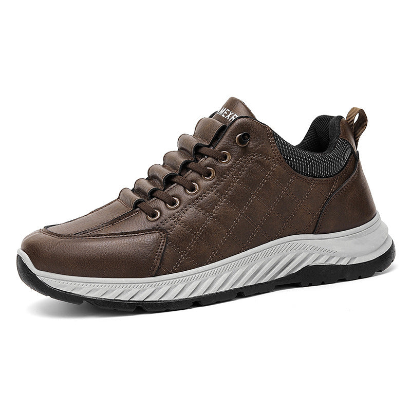 Casual Sports Leather Shoes Men's 2025 New Soft Sole Non-Slip Wear-Resistant Lightweight Fashionable Breathable Forrest Gump Shoes sneaker