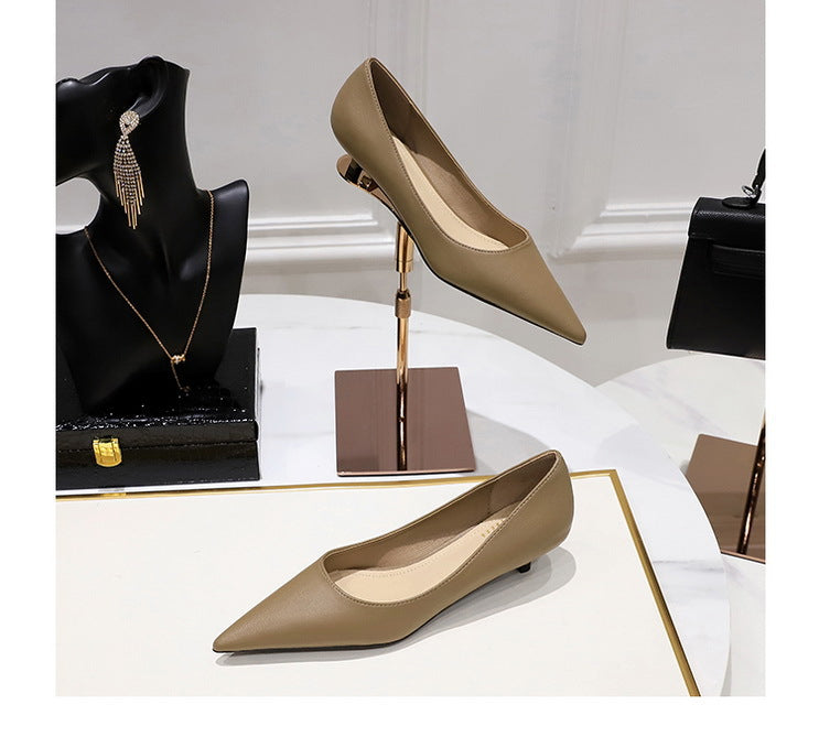 Fashion pointed toe mid heeled shoes 4 cm Stilettos Occupation OL Office shoes low-heel women shoes Kitten high heels Pumps Lady