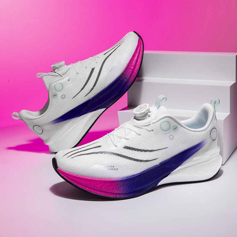 Running Shoes, Sports Shoes, Racing Shock-Absorbing Ultra-Light Running Shoes for Male Teenagers and Students, Carbon Plate Racing Breathable Fly-Woven Mesh