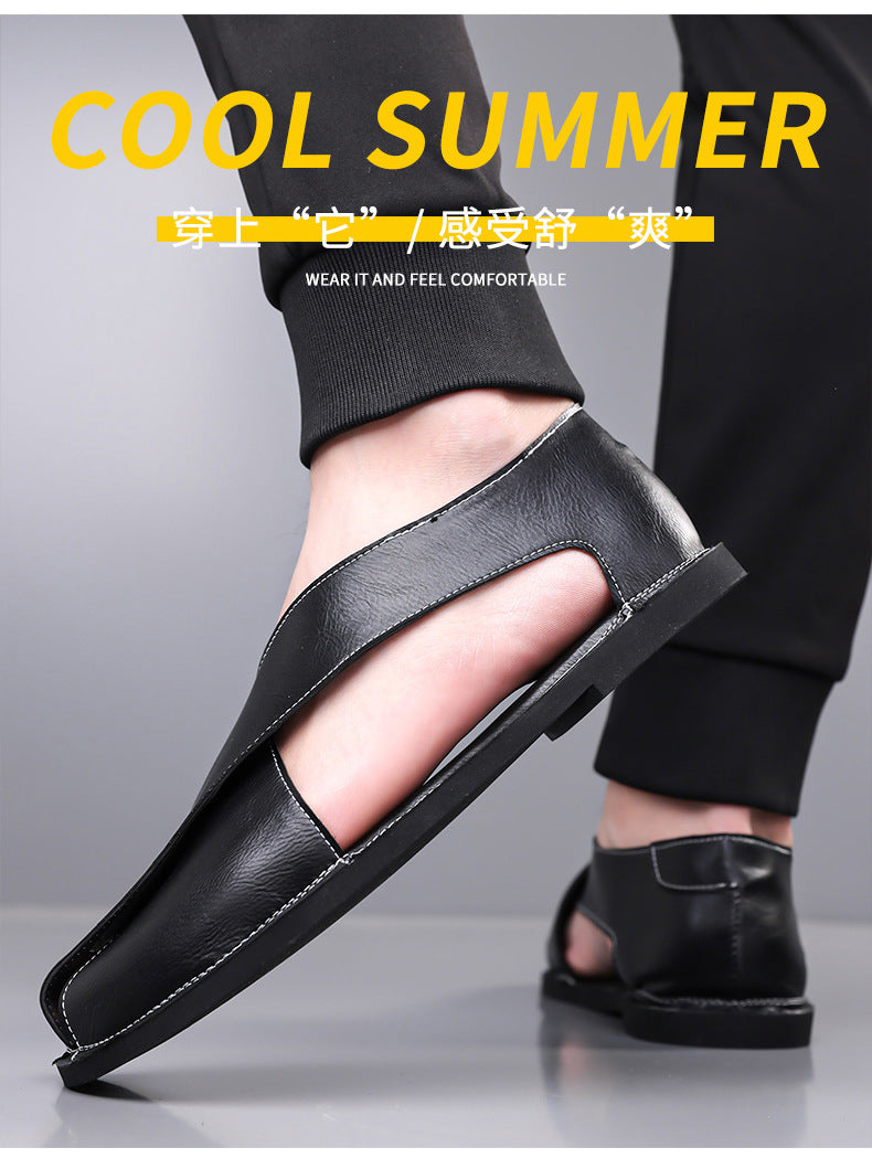 Italian Leather Sandals for Men Summer Sandals Men Casual Shoes Black Fashion Gladiator Sandals for Men Designer Shoes Zapatos
