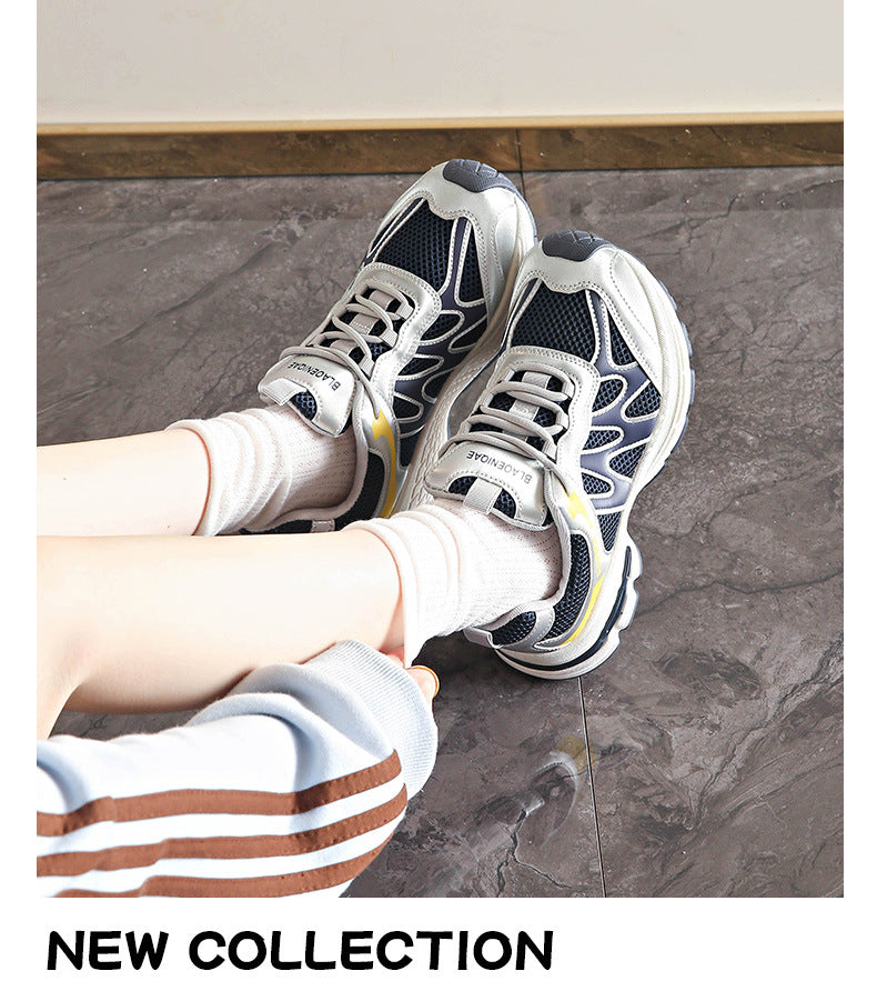 Dad Shoes for Women 2025 New Mesh Breathable Jogging Shoes Thick Sole Heightening Casual Sports Shoes