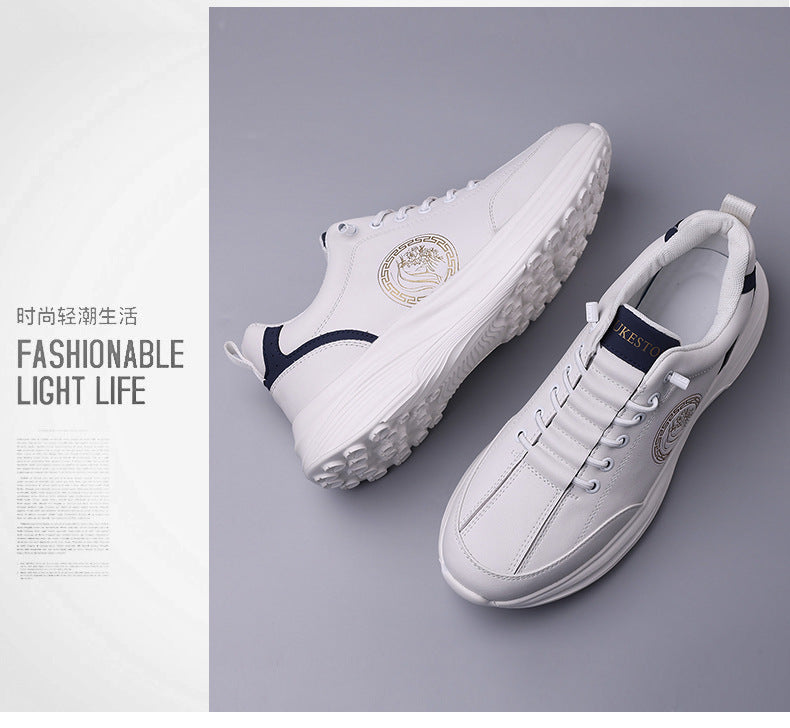 Men's Sports Shoes 2026 New Trendy Genuine Leather Lightweight Soft-Soled Soft-Surface Casual Shoes for Male Students Running Outdoor Men's Shoes