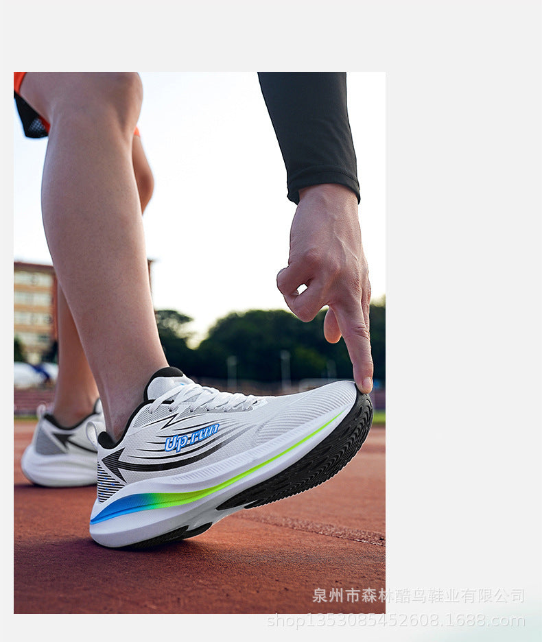 Up run2024 autumn new fashion lightweight running shoes teenagers students running shoes soft bottom leather sneaker