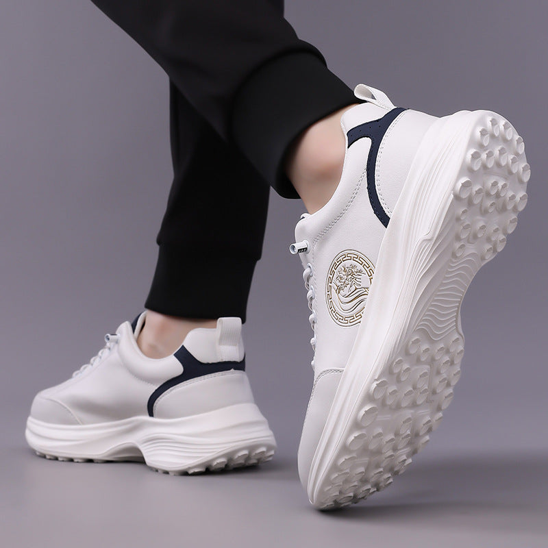 Men's Sports Shoes 2026 New Trendy Genuine Leather Lightweight Soft-Soled Soft-Surface Casual Shoes for Male Students Running Outdoor Men's Shoes