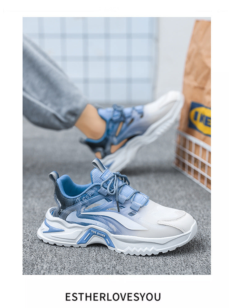 2025 New Summer Men's Sports Shoes for Students, Breathable Mesh Popular Mecha Hollow Frame Casual Sports Shoes