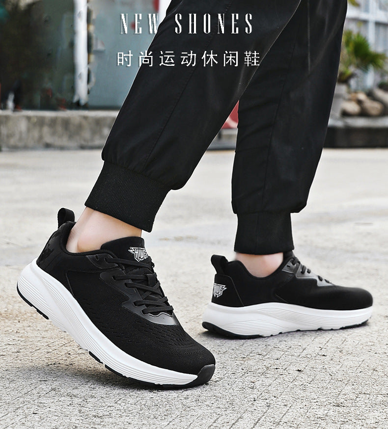 2025 New Couple Running Shoes Lightweight Shock-Absorbing Breathable Sports Shoes for Men and Women Youth Travel White Shoes Cross-Border