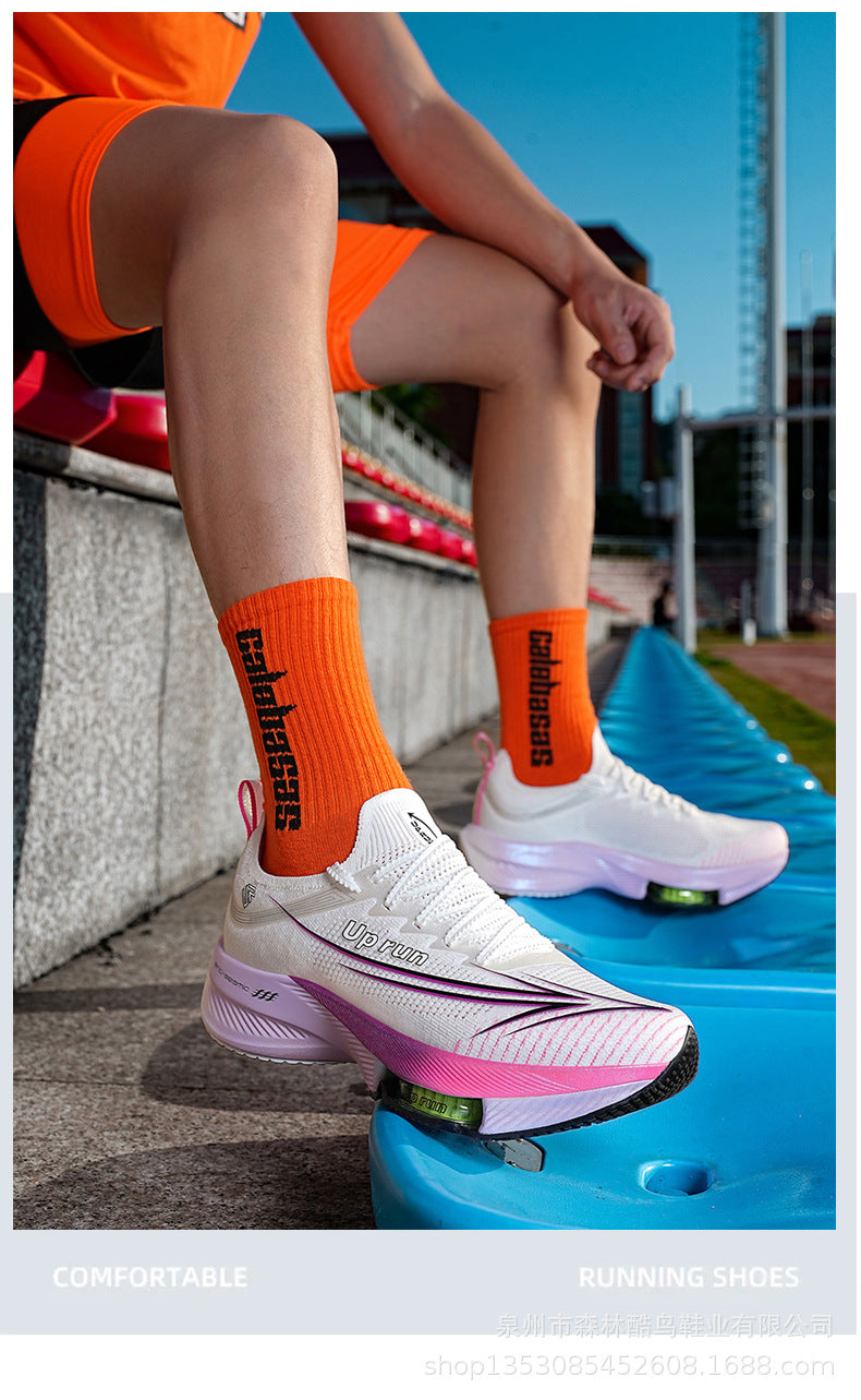 Up Run2026 New Air-Cushioned Sports Shoes for Spring, Men's and Women's Professional Physical Examination Marathon Racing Carbon Plate Running Shoes