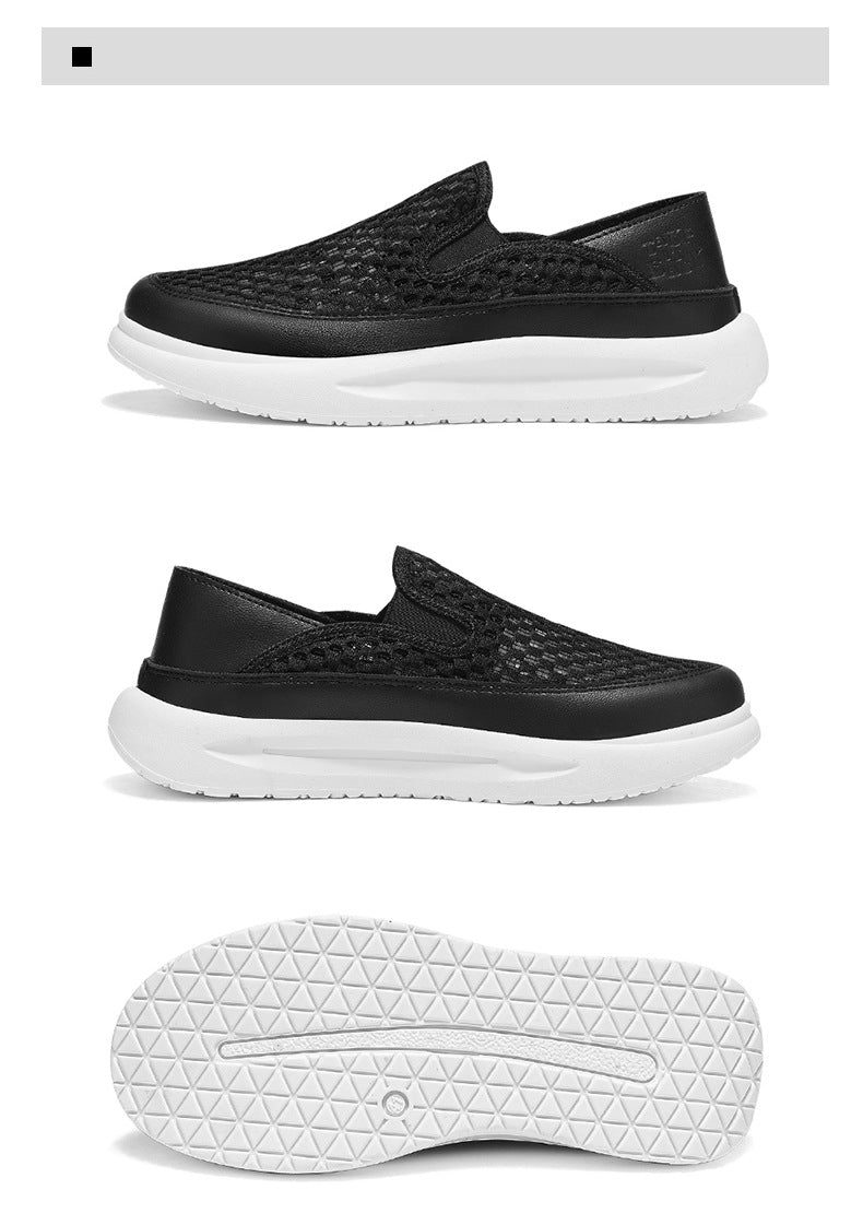 Quality Selection Men's Summer Sports Shoes 2025 Mesh Breathable Running Shoes One-Leg Outdoor Shock-Absorbing Running Shoes National Trend