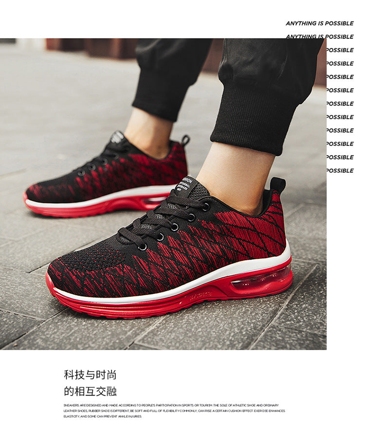 Men's Shoes 2025 Spring New Fluorescent Green Sports Breathable Mesh Air Cushion Non-Slip Casual Lightweight Couple Running Shoes