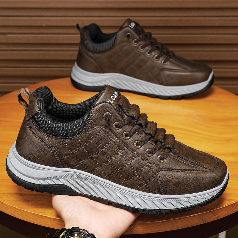 Casual Sports Leather Shoes Men's 2025 New Soft Sole Non-Slip Wear-Resistant Lightweight Fashionable Breathable Forrest Gump Shoes sneaker