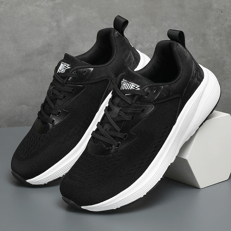2025 New Couple Running Shoes Lightweight Shock-Absorbing Breathable Sports Shoes for Men and Women Youth Travel White Shoes Cross-Border