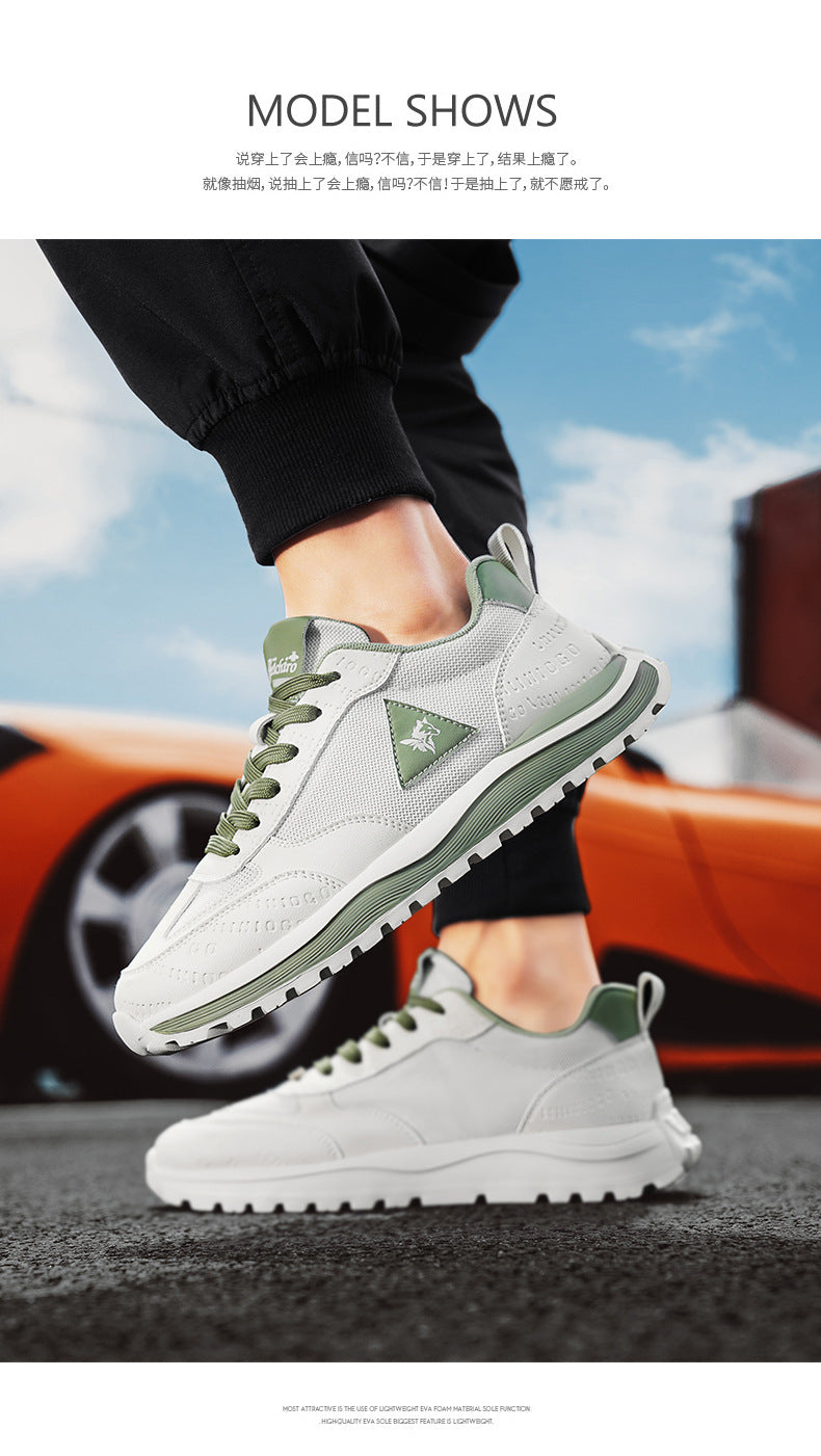 Summer Sports Shoes for Men, Casual Running Shoes, Breathable Mesh Shock-Absorbing Lightweight Soft-Soled British Style Men's Shoes, Moral Training Shoes