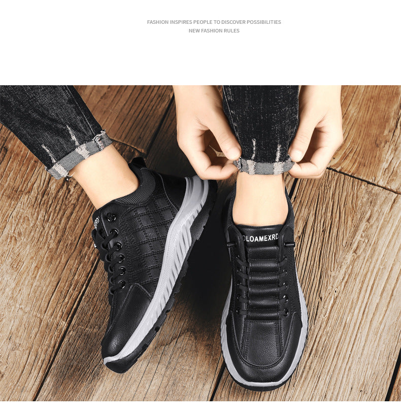 Casual Sports Leather Shoes Men's 2025 New Soft Sole Non-Slip Wear-Resistant Lightweight Fashionable Breathable Forrest Gump Shoes sneaker