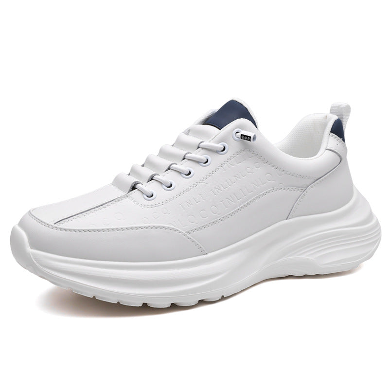 Sports Shoes for Men 2026 New Trendy Genuine Leather Lightweight Soft-Soled Casual Shoes for Students Running Outdoor High-End Men's Shoes