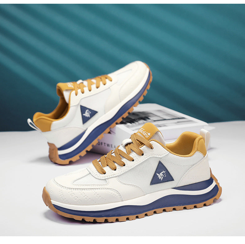 Summer Sports Shoes for Men, Casual Running Shoes, Breathable Mesh Shock-Absorbing Lightweight Soft-Soled British Style Men's Shoes, Moral Training Shoes
