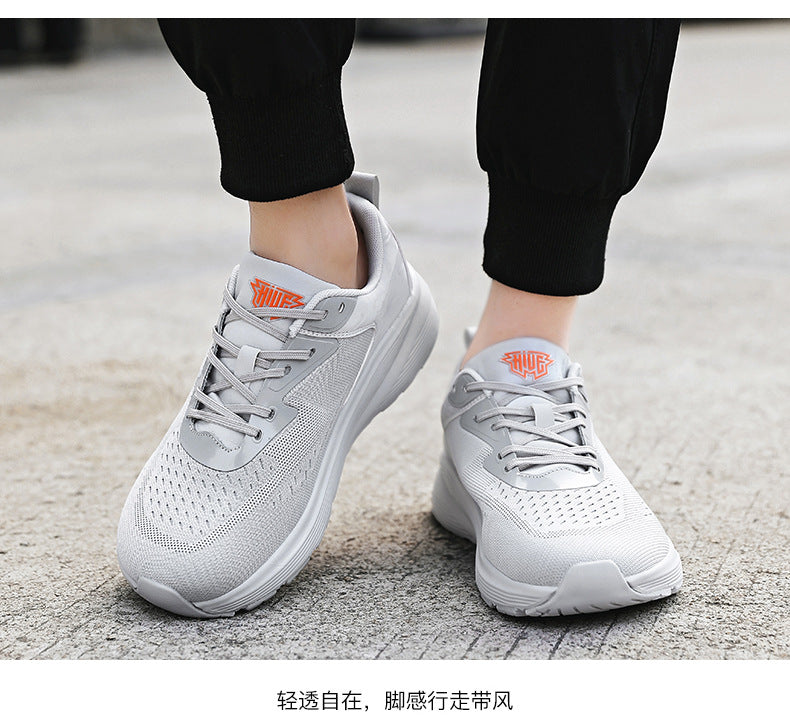 2025 New Couple Running Shoes Lightweight Shock-Absorbing Breathable Sports Shoes for Men and Women Youth Travel White Shoes Cross-Border
