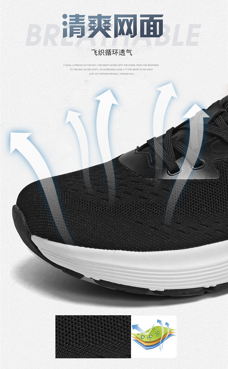 2025 New Couple Running Shoes Lightweight Shock-Absorbing Breathable Sports Shoes for Men and Women Youth Travel White Shoes Cross-Border