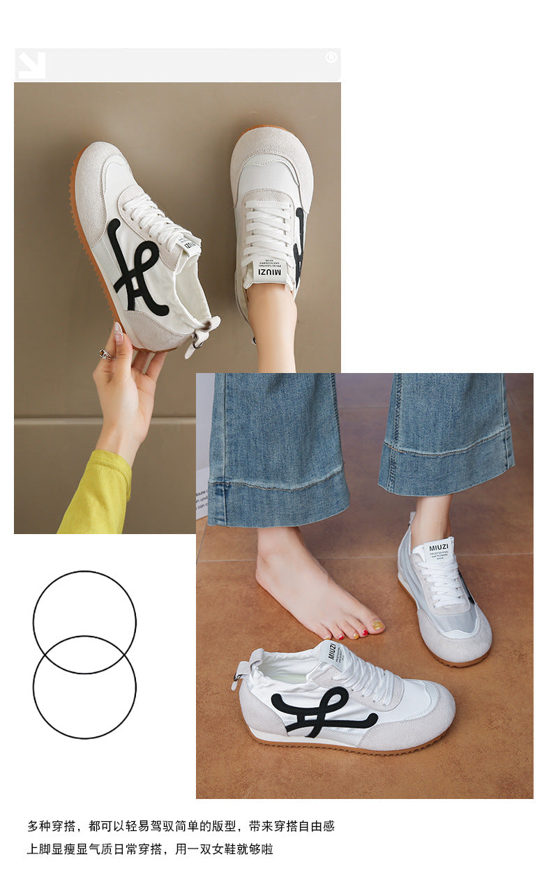 Women's 2025 New Summer Breathable Sports Shoes with 6cm Hidden Height Increase, German-Style Retro Running Shoes