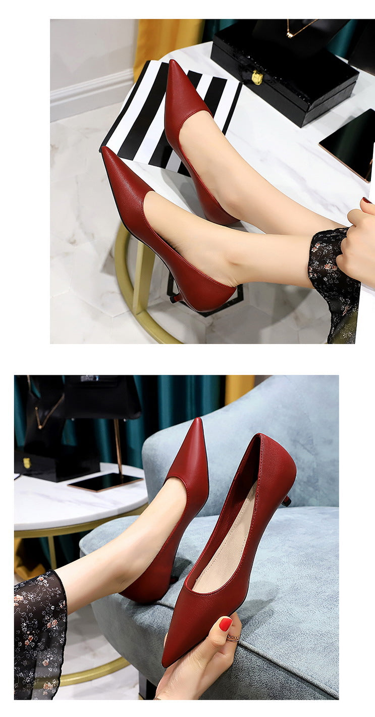 Fashion pointed toe mid heeled shoes 4 cm Stilettos Occupation OL Office shoes low-heel women shoes Kitten high heels Pumps Lady