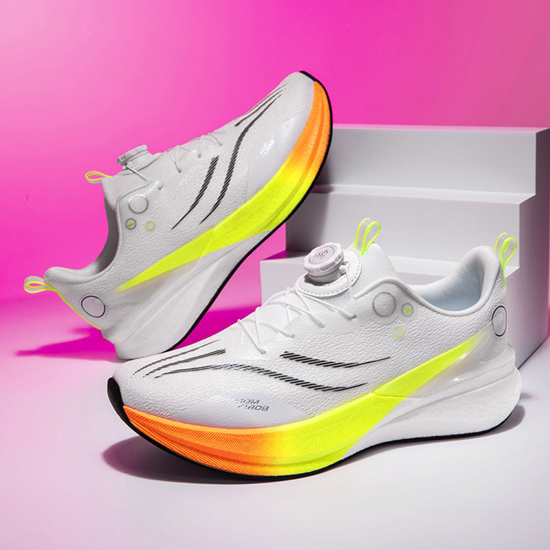 Running Shoes, Sports Shoes, Racing Shock-Absorbing Ultra-Light Running Shoes for Male Teenagers and Students, Carbon Plate Racing Breathable Fly-Woven Mesh