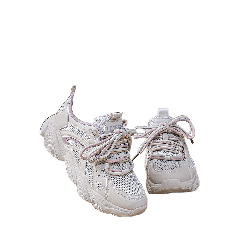 Women's Shoes 2024 New Summer Mesh Breathable Lightweight sneaker Shock Absorbing Running Dad Shoes Soft Bottom Thin Mesh Shoes